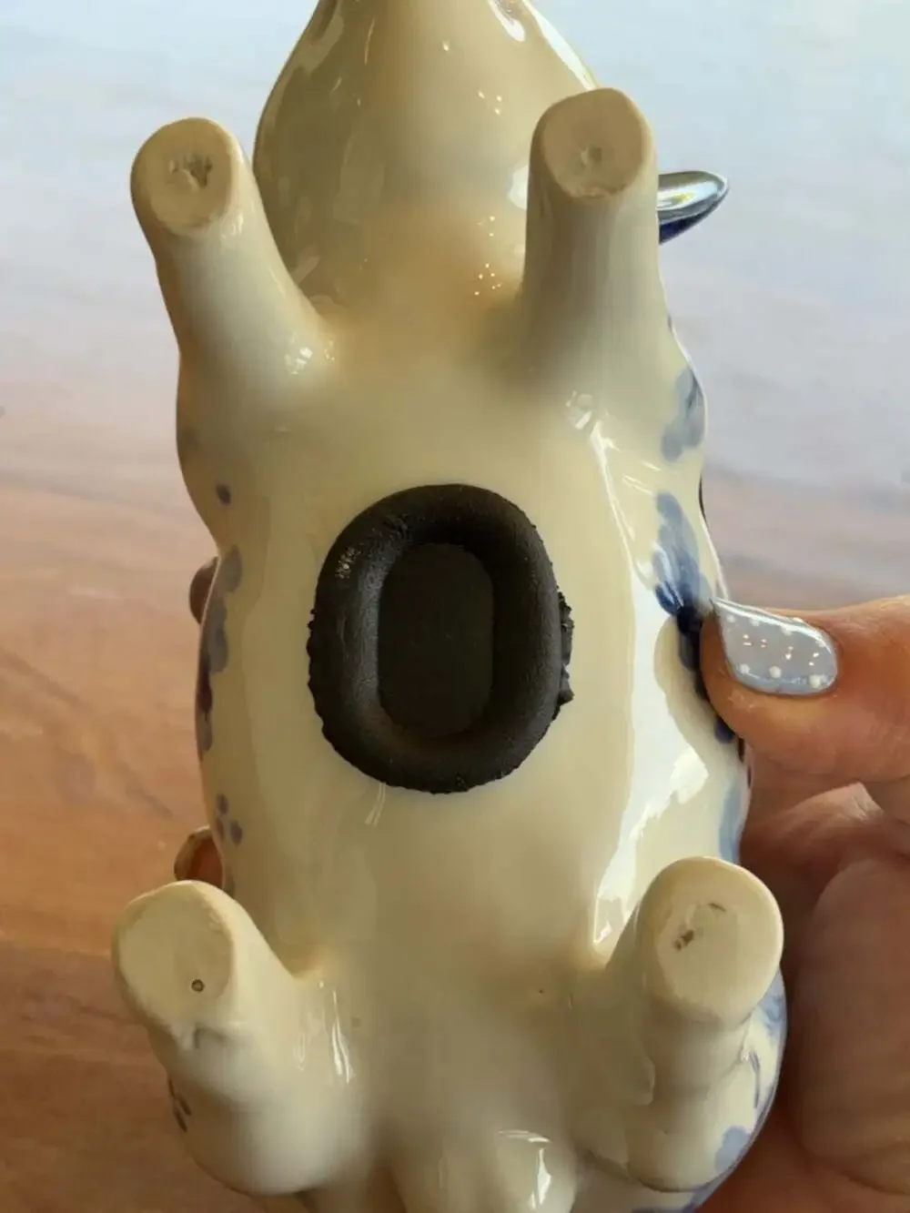 Andrea by Sadek Blue and White Floral Ceramic Piggy Bank